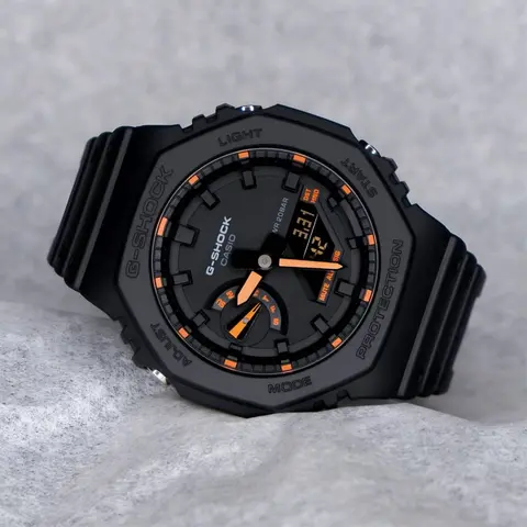 Casio g shock ga2100 black and orange