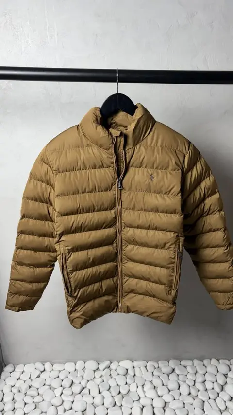 Ralph Polo laure n quilted puffer jacket tan 1011