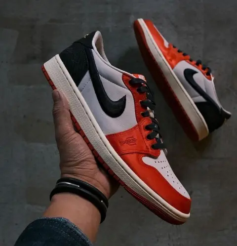 Air Jordan 1 Low x Trophy Room Sail and Varsity Red