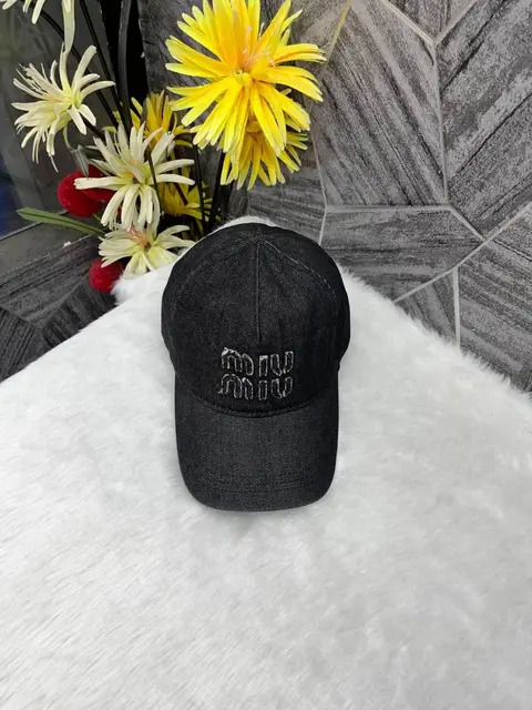 Miu Miu Black Denim Premium Unisex Cap With Safety Box