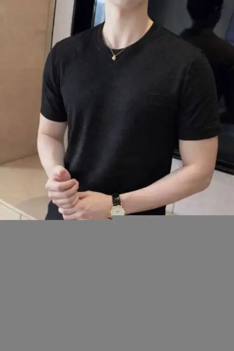 D&G Embossed logo round neck t-shirt Black