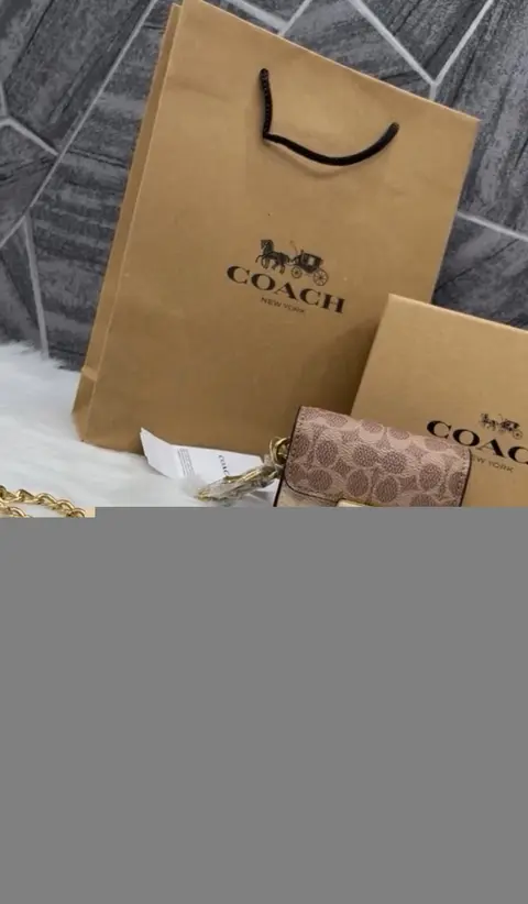 Coach Mini Charm Bag With Sling Chain With OriginalBox