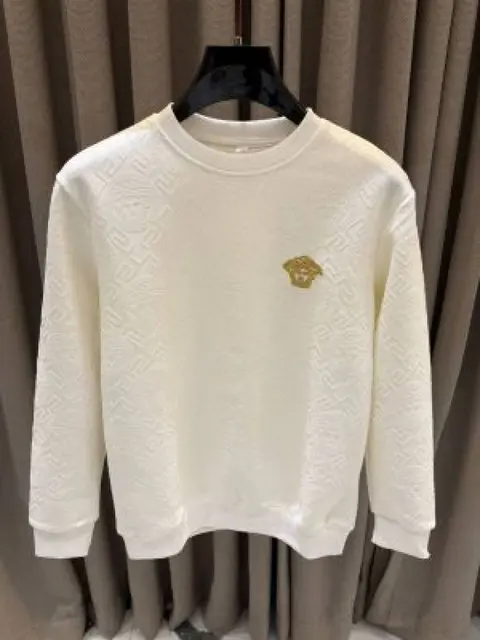 Versace Chest Logo Full Monogram Sweatshirt White