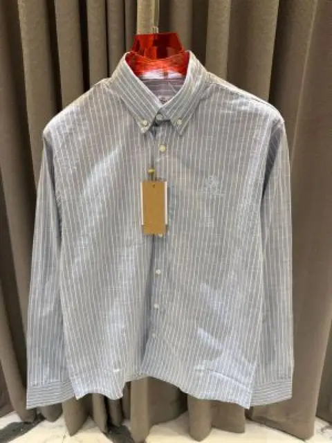 Lorro Pianna Chest Logo Lining Full Sleeves Shirt Grey