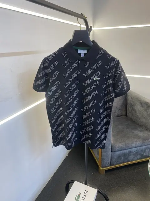 Lacoste imported box pack polo tshirt black monogram sale