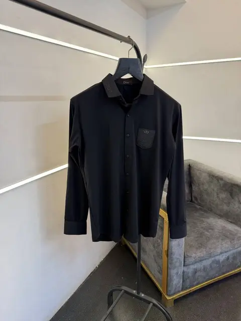 Dior Turkish imported shirt with brand patch on chest black