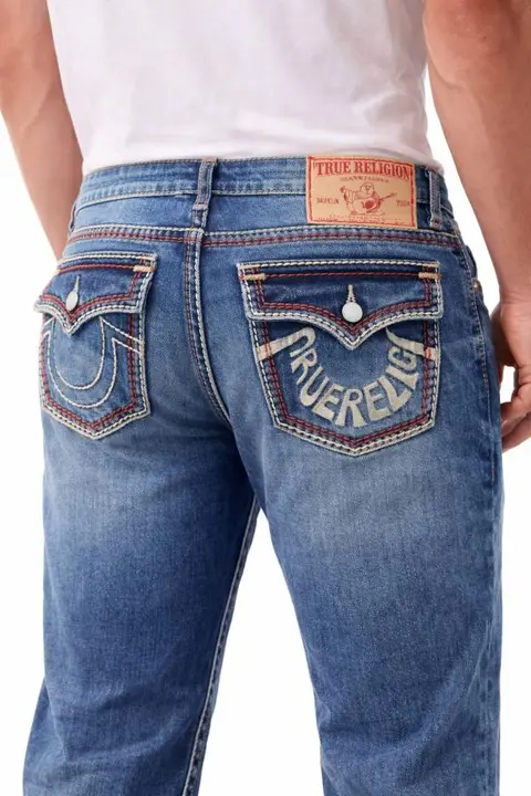 True Religio n Dark Shade Straight fit Premium Imported Stretchable Lycra Fabric Denim with Back Flap pocket Design 3624