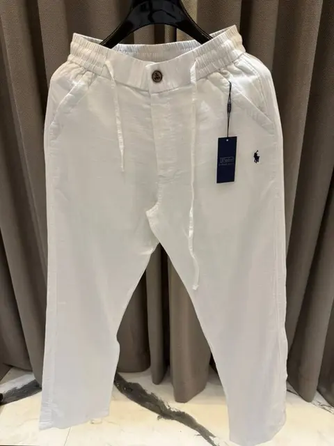 lauren signature linen pants white