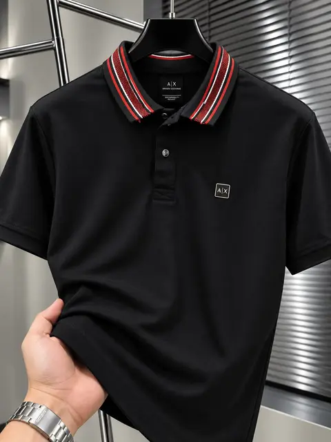 AX Chest Logo Polo T-shirt Black