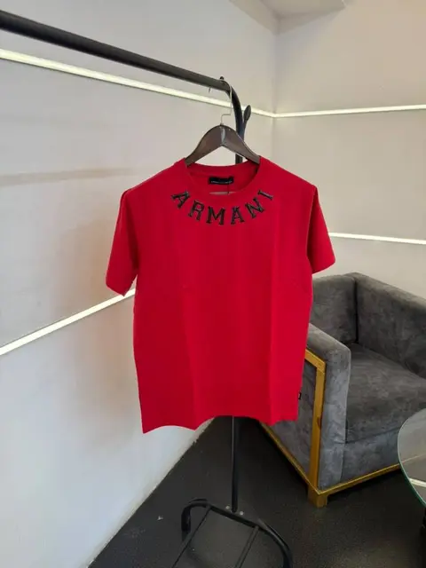 Armmani red Imported Round Neck Tshirt
