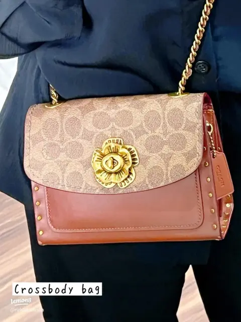 Coach Parker Studded Premium Shoulder Bag With OG Box & Dust Bag (Brown-330)