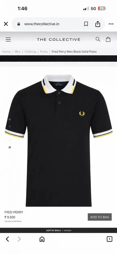 Fred Perry Chest Logo Polo T-shirt Black