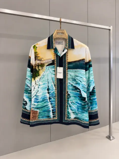 Casablanca Sky Blue imported primium Printed Shirt