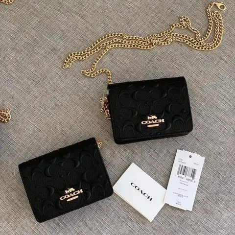 Coach Mini Chain On Wallet With Original Box