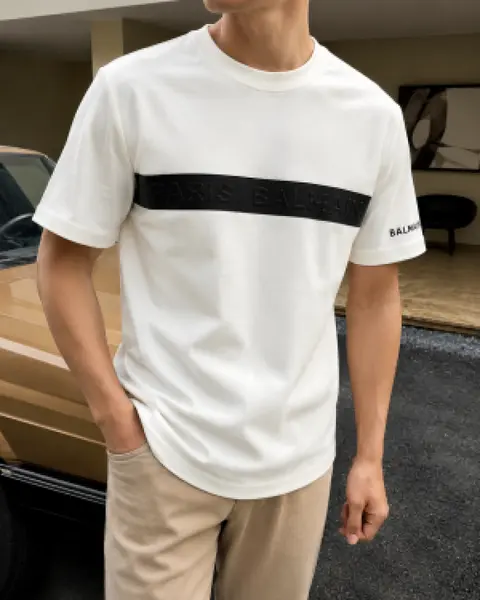 Balmain Imported Tshirt White Cream