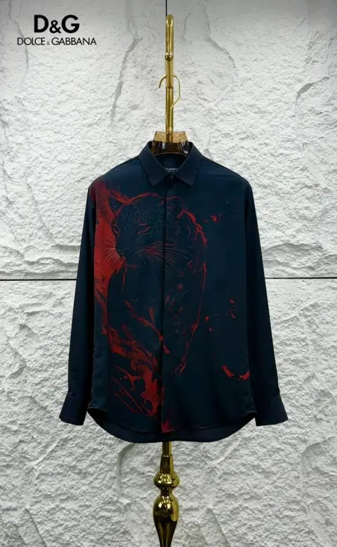 Dolce Gabana Japan Fabric Full Sleeves Shirt Black