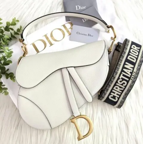Dior Saddle Premium Leather White With OG Box & Dust Bag (White-1026)