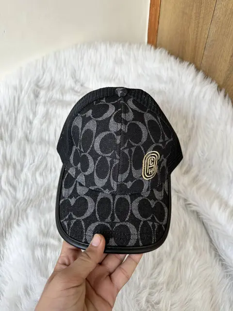 Coach Monogram Denim Black Premium Unisex Cap With Safety Box