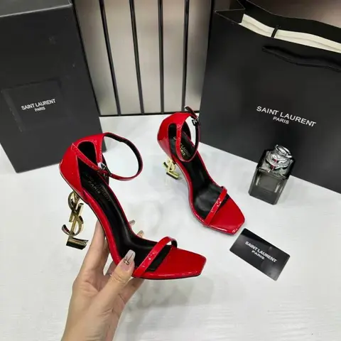 YSL Opyum Heels Premium Chilly Red Gold With OG Box 1215-1 Red
