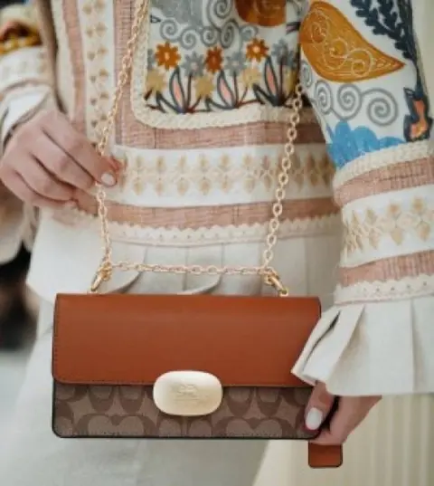 Coach Eliza Premium Crossbody Sling Bag With OG Magnetic Gift Box & Dust Bag (Tan Brown-916)