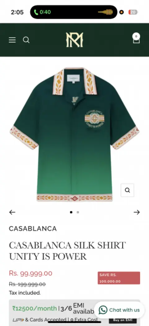 Casa blanca tennis club half sleeves imported shirt