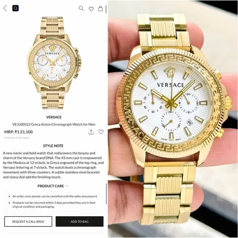 Versace Greca Action Chronograph gold white