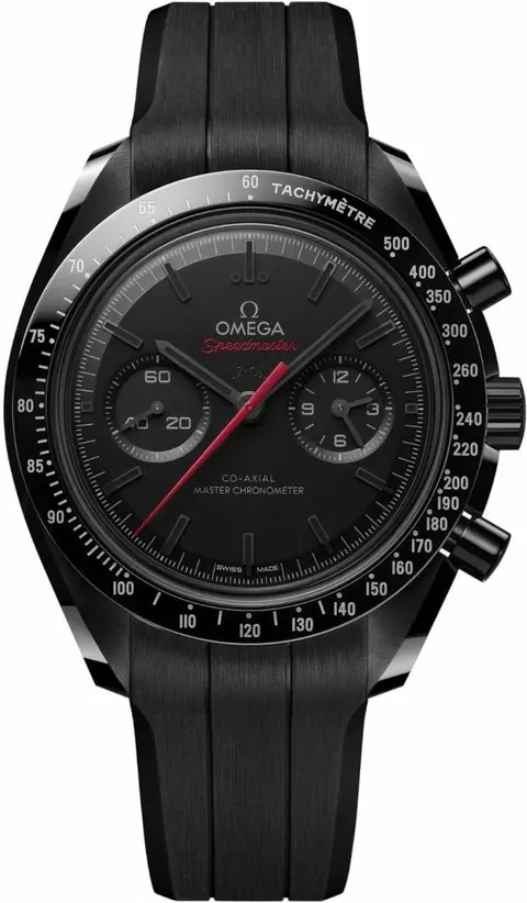 Omega Speedmaster Dark Side of the Moon black white Red niddle