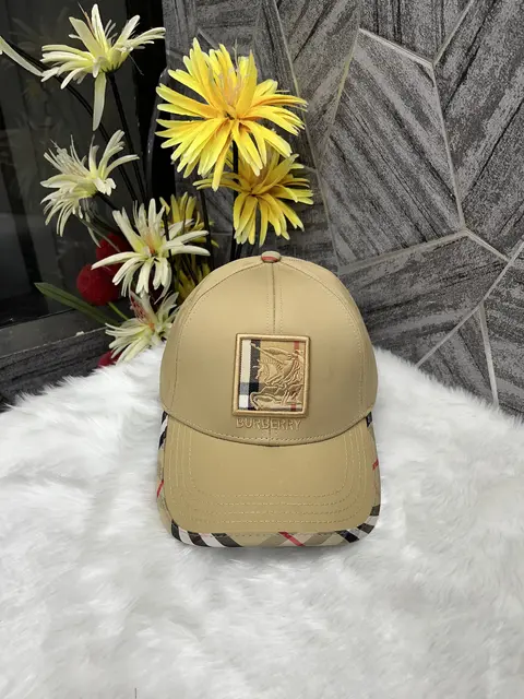 Burberry Equestrian Knight Beige Monogram Premium Unisex Cap (With Safety Box)