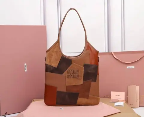 Miu Miu Ivy Leather Limited Edition Tote Bag With OG Dust Bag (Brown - 1106)