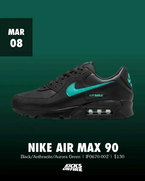Nike AirMax 90 BlackAurora Green