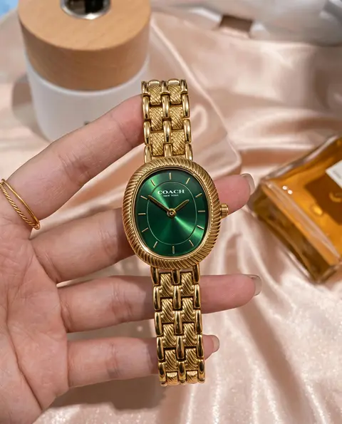 Coach Harlow Gold Green