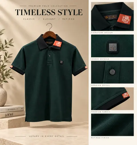 Loro piana bottle green imported luxury box pack Polo tshirt