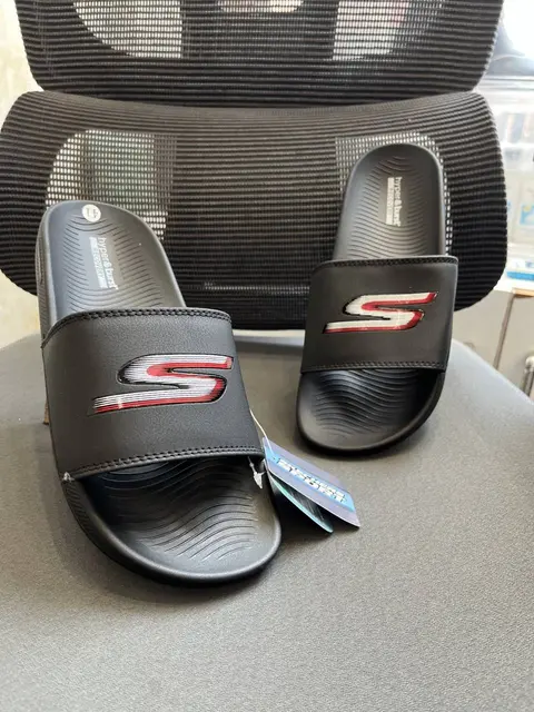 Skechers Hyper Burst Soft Slides S Print Black