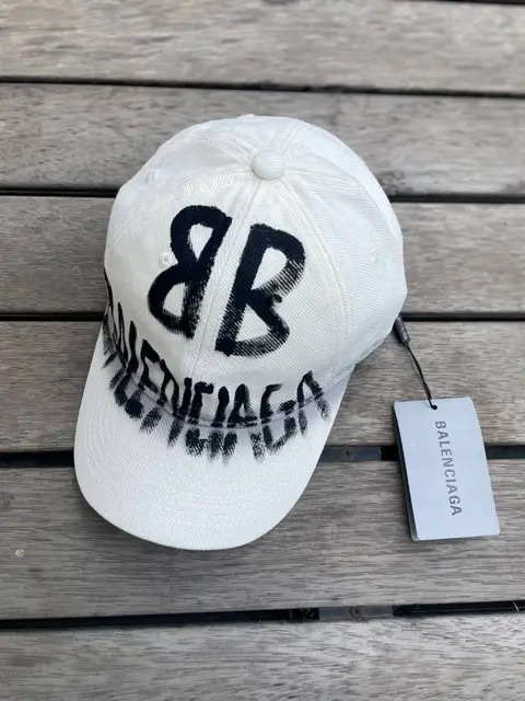 Balenciaga White Street Graffiti Premium Unisex Cap With Safety Box