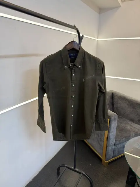 Ralph lauren linen imported shirt olive green