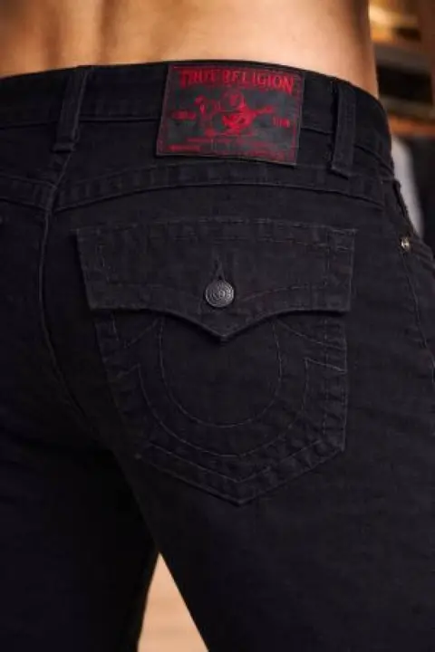 True Religion Black Boot Cut Premium Imported Fabric Denim with Back Flap pockets and Embroidered work 3773