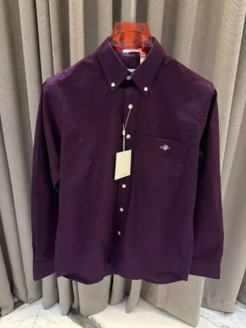 Gant Pocket Logo Full Sleeves Shirt Violet