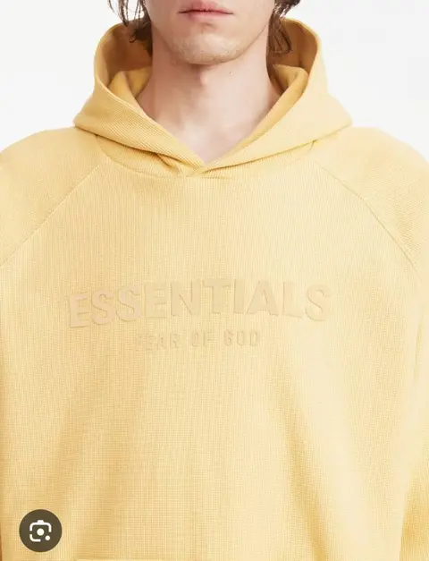 Essentials middle brand logo imported Polo sweat hoodie yellow