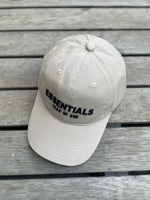 Essentials fear of god Beige premium unisex cap with safety box
