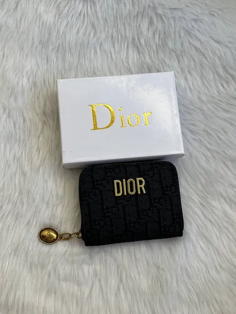 Dior 105 Black Mini Zippy Wallet With OriginalBox