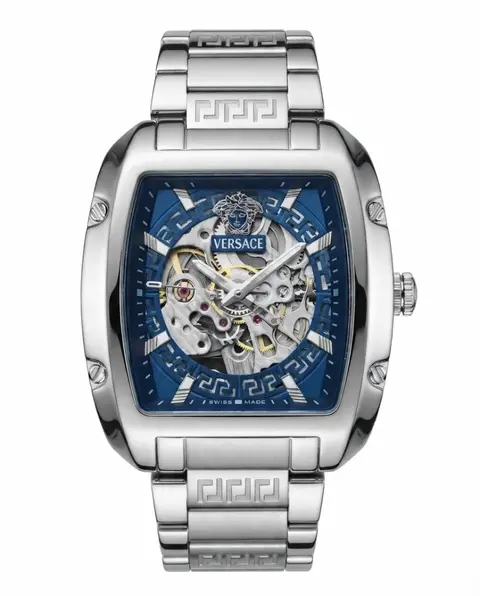 Versace Dominus Sktl Men Automatic Silver Blue Dial