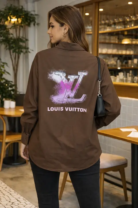 LV LOGO SHIRT BROWN S135-BR