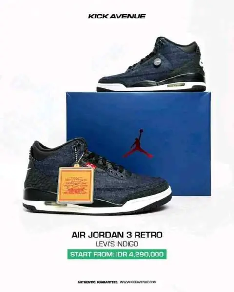 Nike Leviis x Air Jordan 3 Retro Indigo MenTrack 658