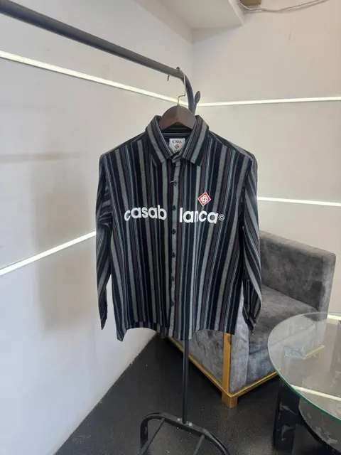 Casablanca premium boxy fit full sleeves shirt Black
