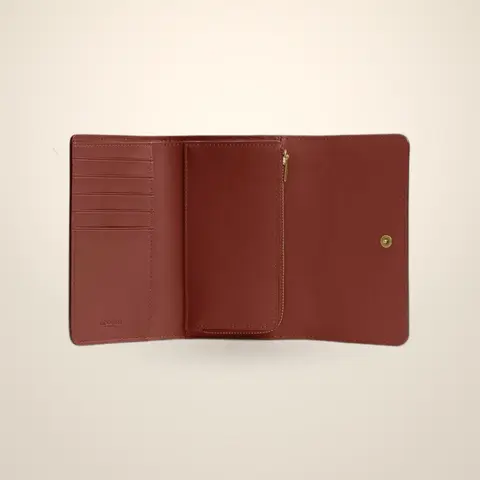 Coach Signature Canvas Leather Medium Flap Wallet With OriginalBox DustCover