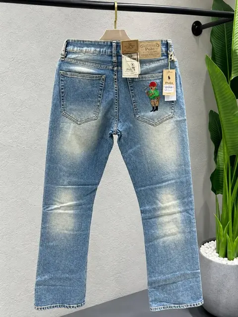 Ralph Lauren Bootcut Premium Imported Fabric Denim With Back Pocket Embroidered Work Logo 4580