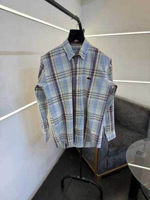 Lacoste sky blue checks imported shirt