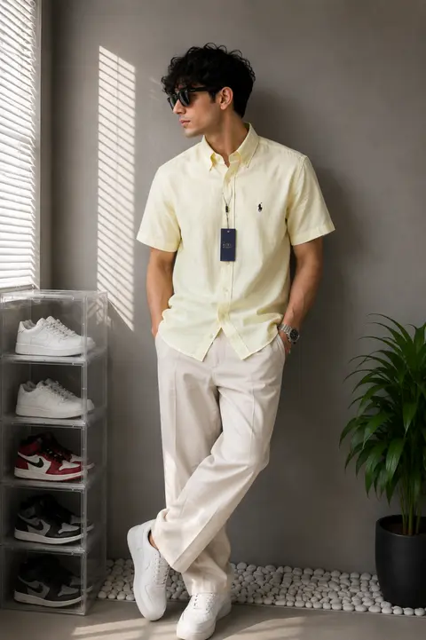 Ralph Laure n RL Premium Half Sleeves Linen Shirt 2225