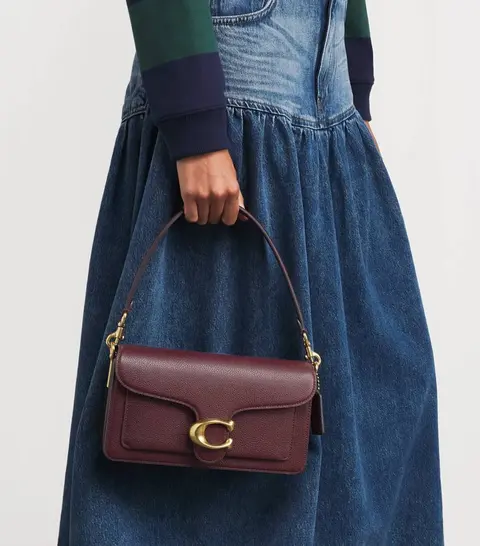 Coach Tabby 26 Exclusive Quality Shoulder Bag With OG Box & Dust Bag & 2 Belts (Wine - 1205)