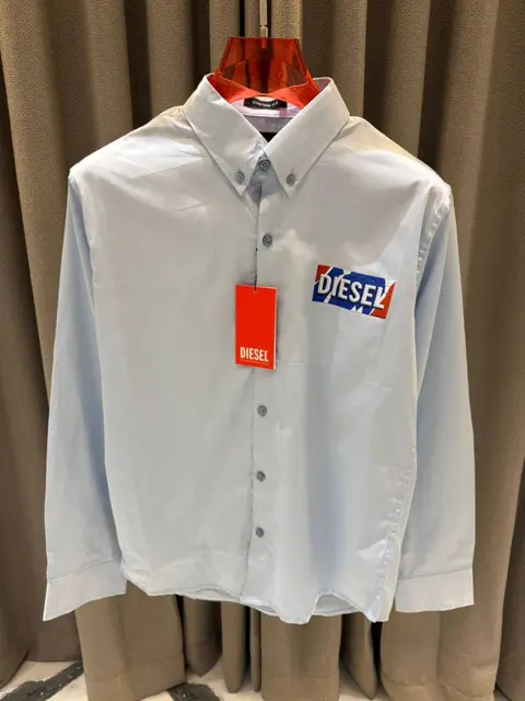 Diesel Middle Brand Logo Full Sleeves Shirt Sky Blue
